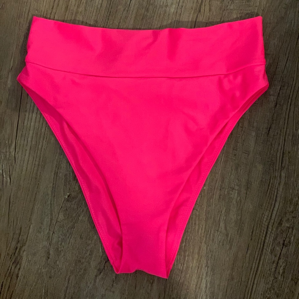 Neon Pink High Waisted Swim Bottoms from Aerie